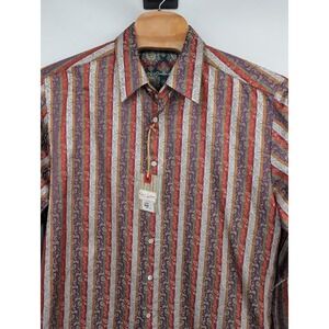 Robert Graham NWT Men's Limited Edition long sleeve button down Silk shirt 2XL